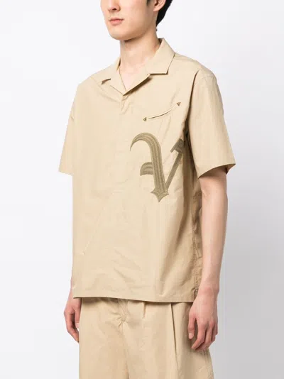 Shop Toga Virilis Embroidered-detail Short-sleeve Shirt