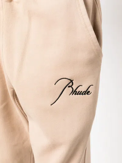 Shop Rhude Embroidered-logo Cotton Track Pants