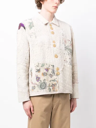 Shop By Walid Embroidered-patchwork Cotton Shirt Jacket