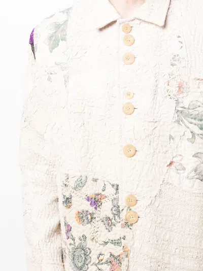 Shop By Walid Embroidered-patchwork Cotton Shirt Jacket