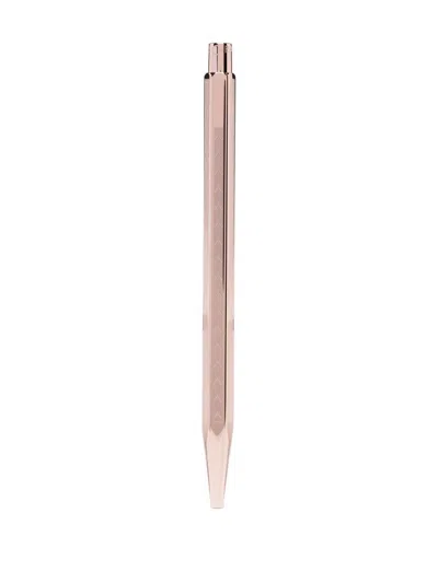 Caran D'ache Engraved Brass Ballpoint Pen In Pink