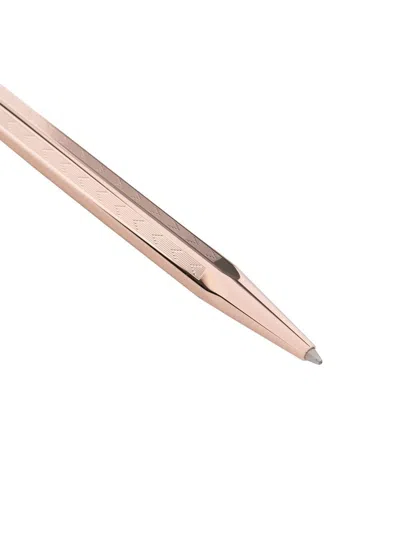 Caran D'ache Engraved Brass Ballpoint Pen In Pink