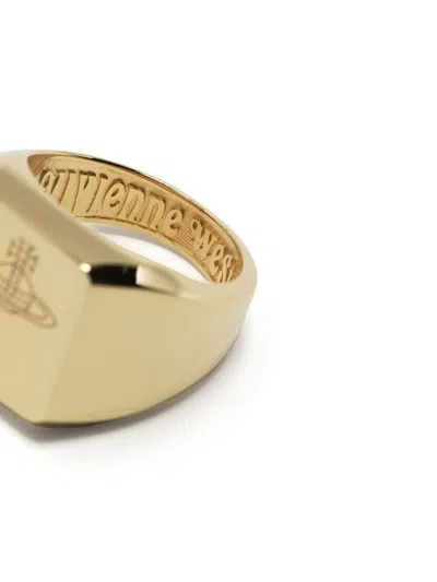 Shop Vivienne Westwood Engraved Orb Logo Ring