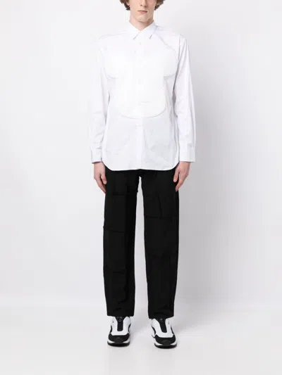 Shop Comme Des Garçons Shirt Exposed-seam Straight-leg Trousers