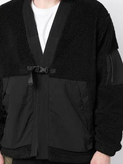 Shop Maharishi Faux-shearling Panelled Jacket