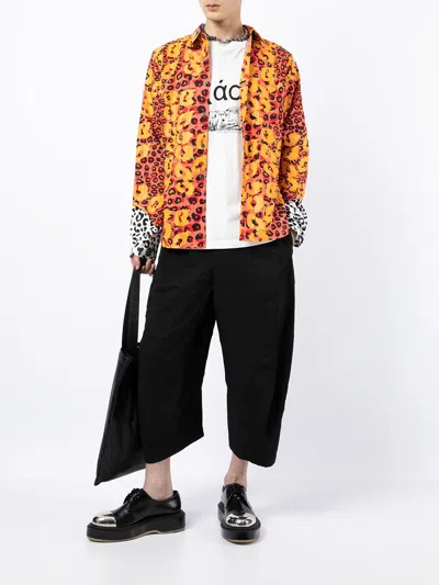 Black Comme Des Garçons X Filip Pagowski Print Cut-out Cuff Shirt