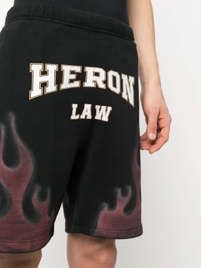 Shop Heron Preston Flame-print Cotton Shorts