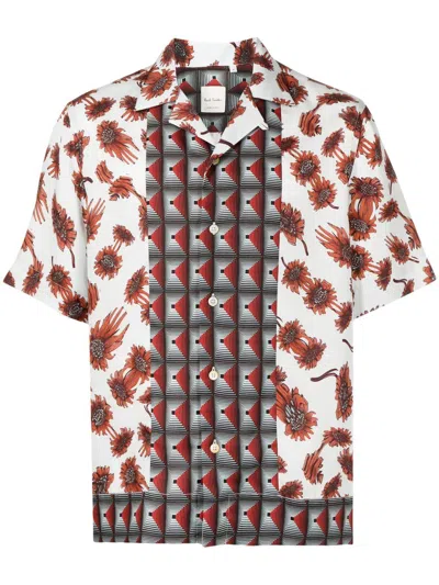 Shop Paul Smith Floral-print Short-sleeved Shirt