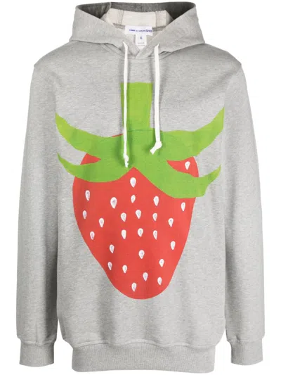 Shop Comme Des Garçons Shirt Fruit-print Cotton Hoodie