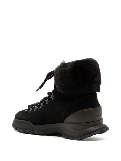 Shop Brioni Fur-trim Lace Up Boots