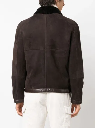 Shop Brunello Cucinelli Fur-lining Leather Jacket