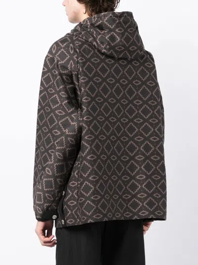 White Mountaineering Geometric Pattern Half-zipped Jacket