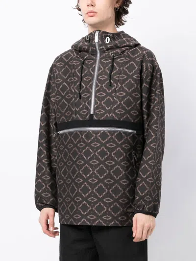 White Mountaineering Geometric Pattern Half-zipped Jacket