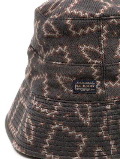 Shop White Mountaineering Geometric-pattern Bucket Hat