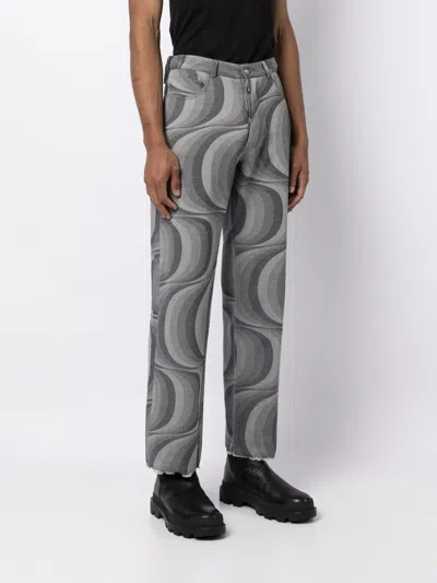 Shop Jordanluca Geometric-pattern Faded Trousers