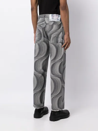 Shop Jordanluca Geometric-pattern Faded Trousers