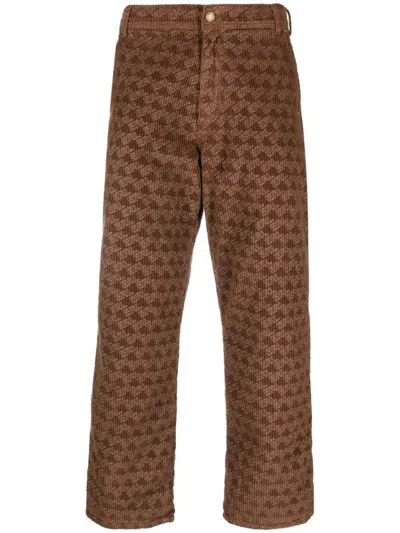 Shop Erl Graphic-print Corduroy Trousers