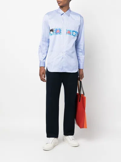 Shop Comme Des Garçons Shirt Graphic-print Long-sleeved Shirt