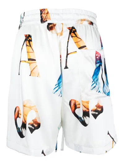 Shop Nahmias Graphic-print Silk Shorts