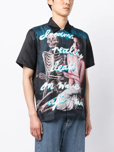 Shop Endless Joy Graphic-print Silk-blend Shirt