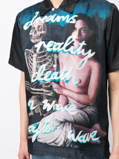 Shop Endless Joy Graphic-print Silk-blend Shirt