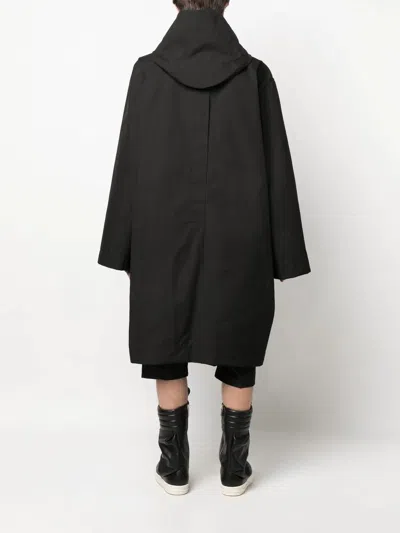 Shop Rick Owens Hooded Oversized Raincoat