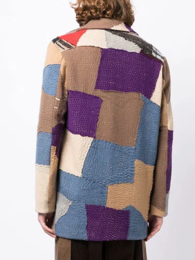 Shop By Walid Jacob Patchwork Wool Coat