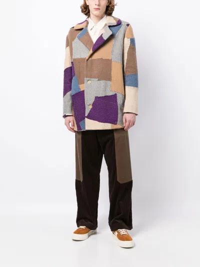 Shop By Walid Jacob Patchwork Wool Coat