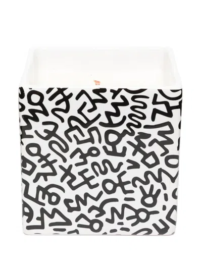 Shop Ligne Blanche Keith Haring 'black Pattern' Candle (260g)