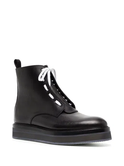 Shop Nicolas Andreas Taralis Lace-up Leather Ankle Boots