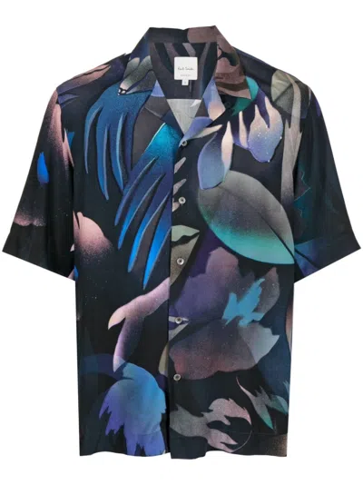 Shop Paul Smith Leaf-print Short-sleeve Shirt