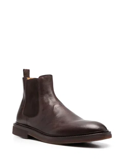 Shop Brunello Cucinelli Leather Ankle Boots