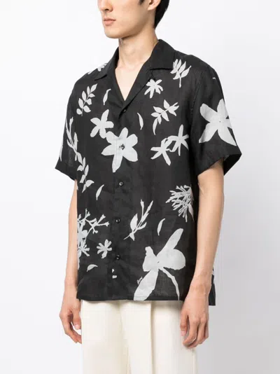 Shop Brioni Leaf-print Linen Shirt