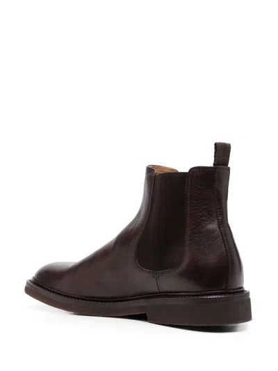 Shop Brunello Cucinelli Leather Ankle Boots