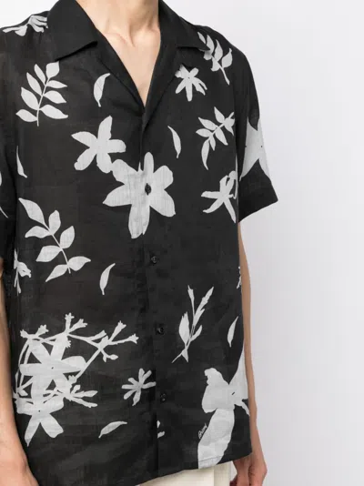 Shop Brioni Leaf-print Linen Shirt