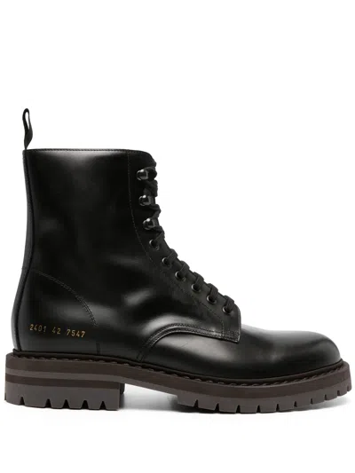 Shop Common Projects Leather Combat Boots