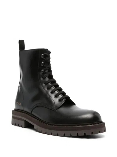 Shop Common Projects Leather Combat Boots