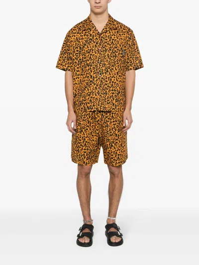 Shop Palm Angels Leopard-print Poplin Shirt