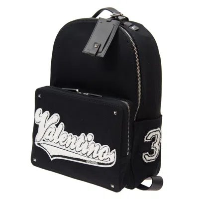 Shop Valentino Logo Backpack Black