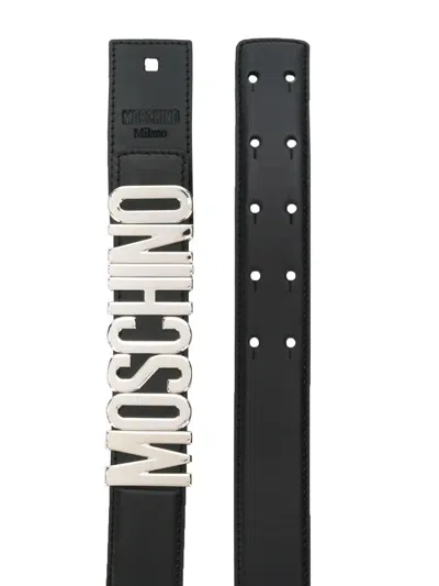 Shop Moschino Logo Plaque Belt