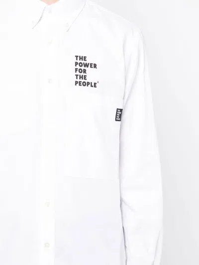 Shop The Power For The People Logo Print Long-sleeve Shirt