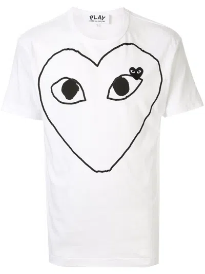 Shop Comme Des Garçons Play Logo Print T-shirt