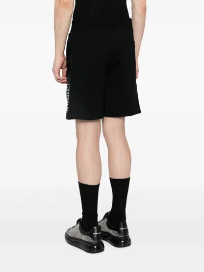Shop Moschino Logo-appliqué Drawstring-waist Shorts