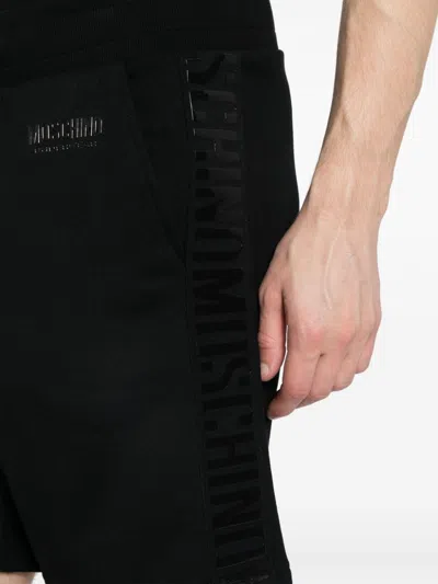Shop Moschino Logo-appliqué Drawstring-waist Shorts