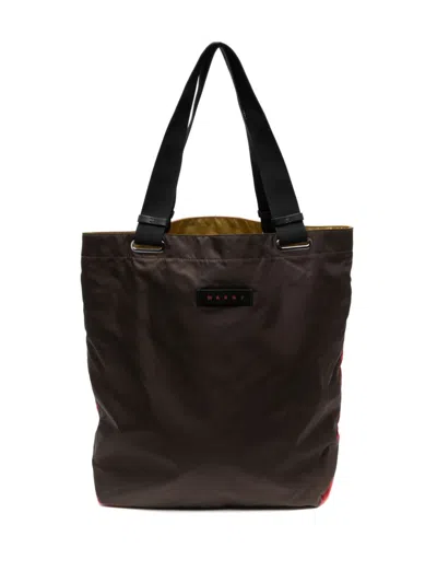 Shop Marni Logo-appliqué Tote Bag
