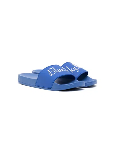 Shop Blue Sky Inn Logo-embossed Flat Slides