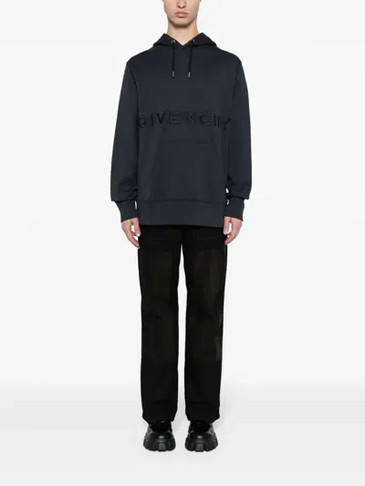Shop Givenchy Logo-embroidered Cotton Hoodie