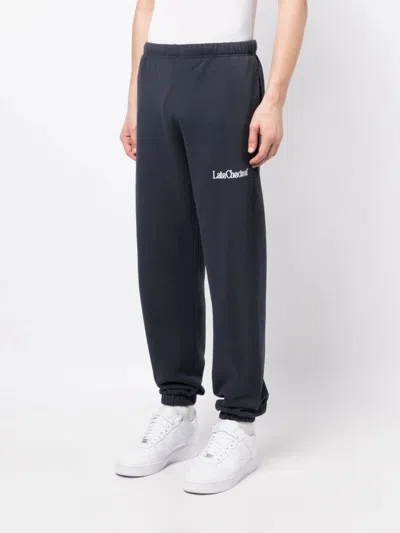 Shop Late Checkout Logo-embroidered Cotton Track Pants