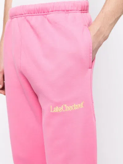 Shop Late Checkout Logo-embroidered Cottont Track Pants