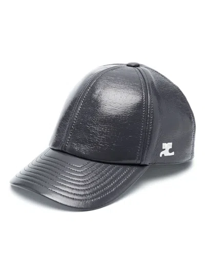 Shop Courrèges Logo-embroidered Glossy-finish Cap